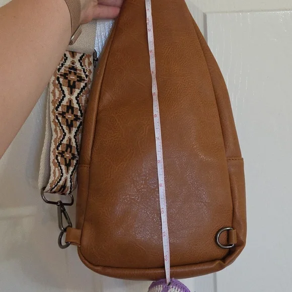 Sam and Hadley Crossbody Sling Bag with Patterned Strap - Picture 9 of 10